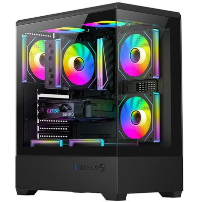 Oferte la Carcasa C365 + 5 Ventilatoare Incluse Negru