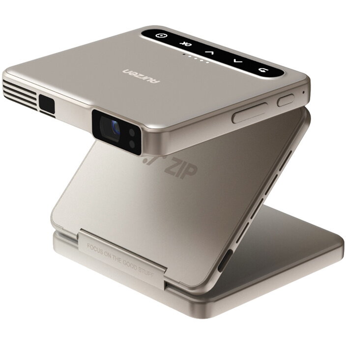 Oferte la Mini Proiector Zip Tri-Fold Bluetooth cu Incarcator si Geanta Transport Titanium Gold
