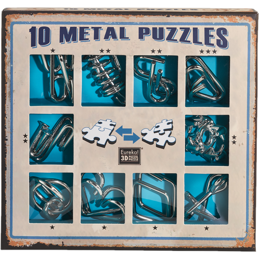 Oferte la 10 Metal Puzzles Set Blue - 473356