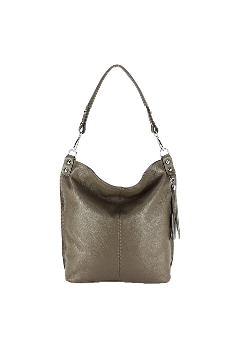 Oferte la Geanta din piele naturala taupe Suzana 123 Maro taupe - Maro taupe - 40x32x14