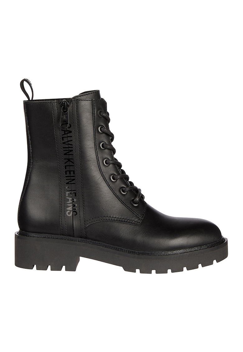 Oferte la Ghete de piele cu fermoar - Negru