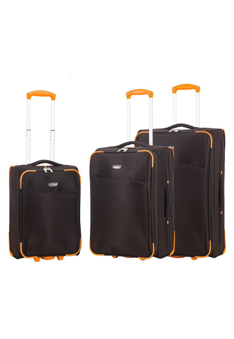 Oferte la Set trolere extensibile  SW233 - 1 bagaj de cabina si 2 de cala - poliester - 2 roti - maro