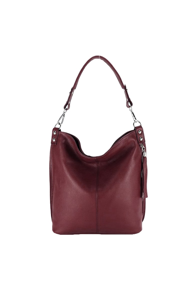 Oferte la Geanta din piele naturala taupe Suzana 123 Maro taupe - Visiniu - 40x32x14