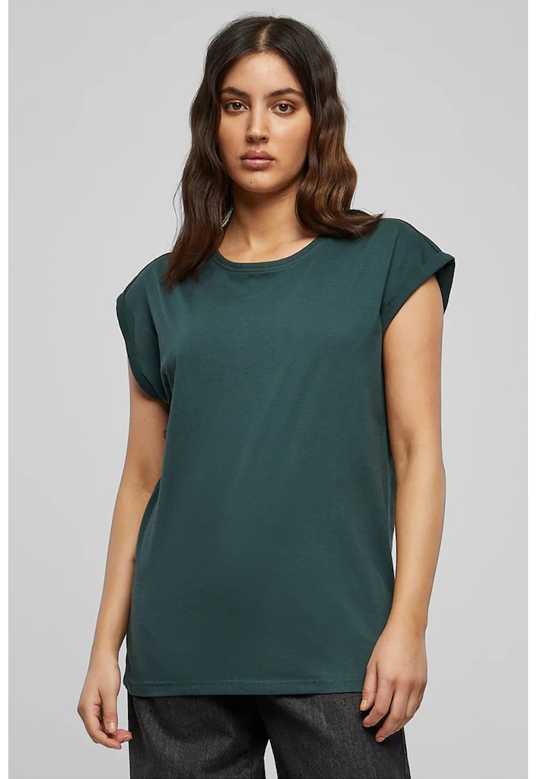 Oferte la Tricou de bumbac cu decolteu rotund - Verde inchis