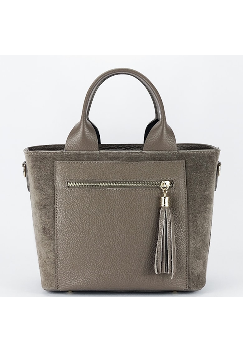 Oferte la Geanta medie din piele naturala 1918 M9 - Maro taupe - 22x25x12