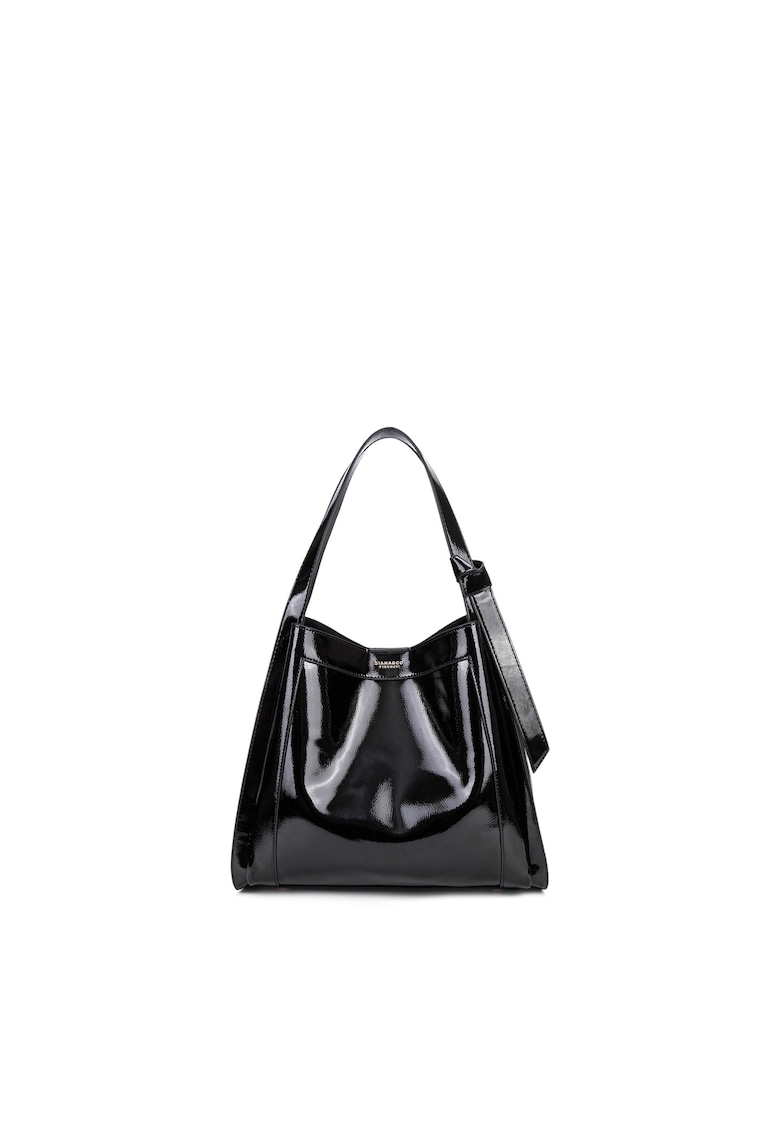 Geanta cu aspect lucios Velvetia Prime - Negru