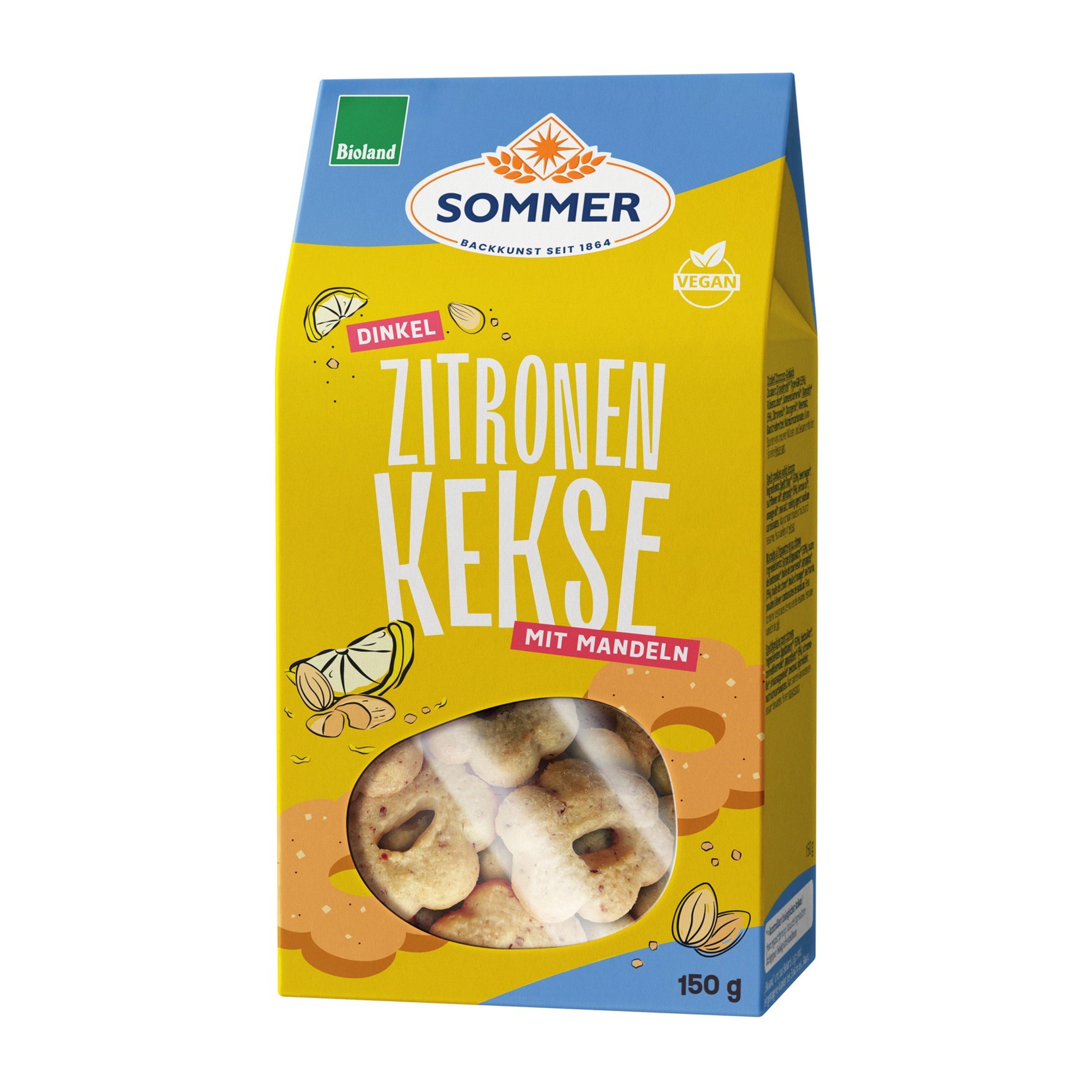 Oferte la Biscuiți bio din grâu spelta cu lămâie și migdale, 150g Sommer
