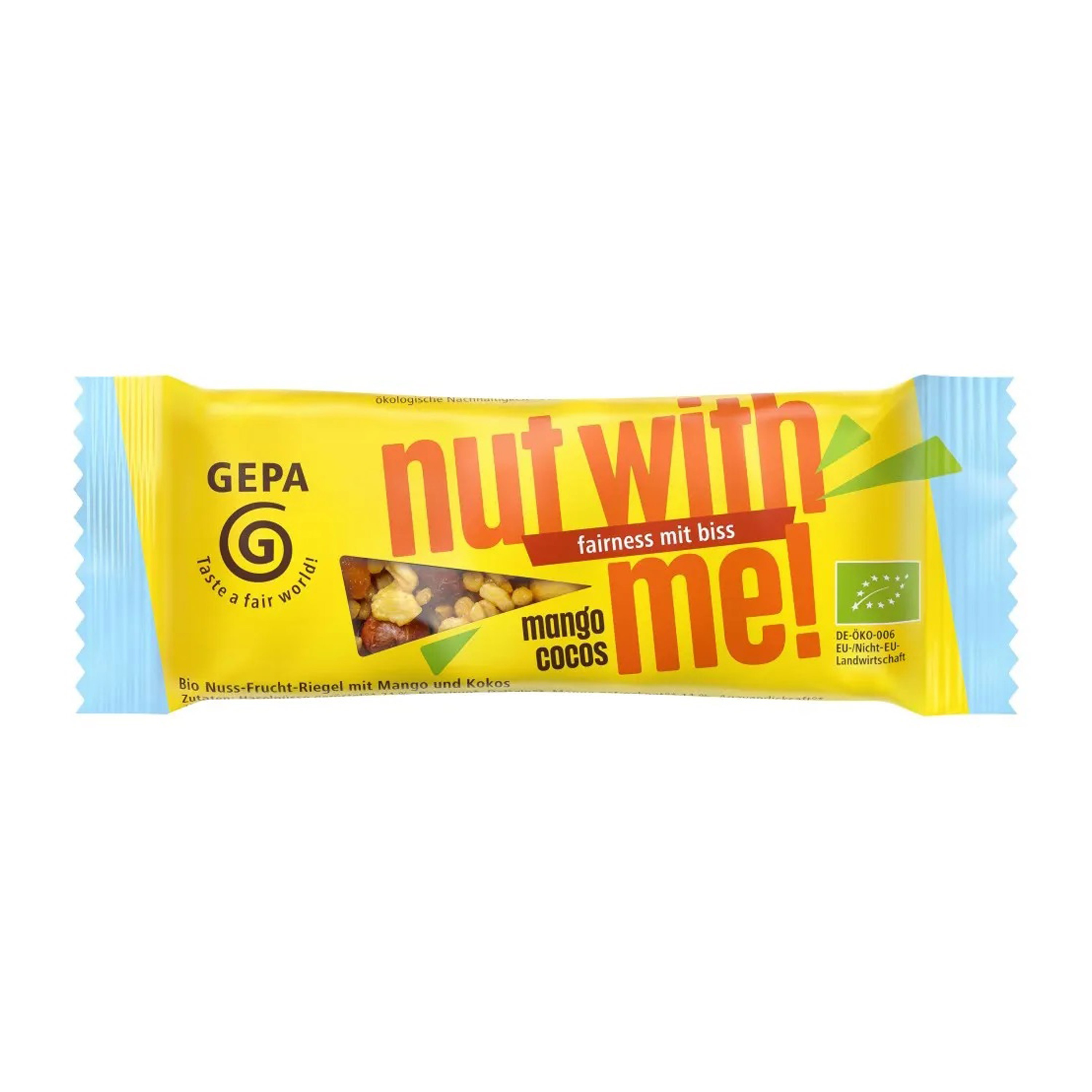 Oferte la Baton bio și fairtrade din fructe și nuci cu mango și cocos, 35g Gepa