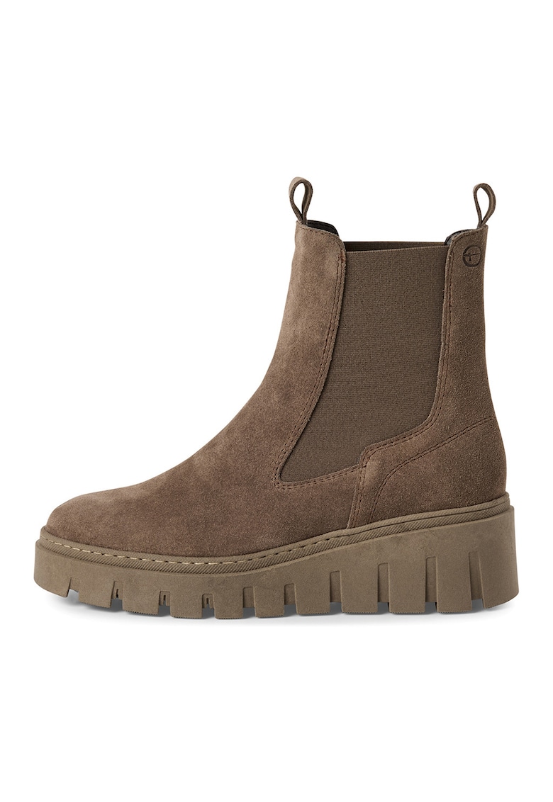 Oferte la Ghete Chelsea wedge de piele intoarsa - Maro deschis