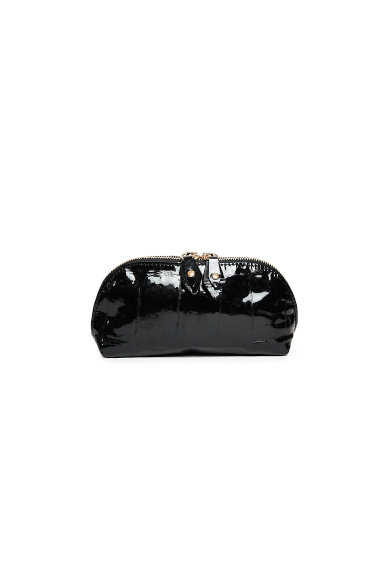 Portfard piele -  Solaresse - croco lac negru - 17 x 5 x 9 cm
