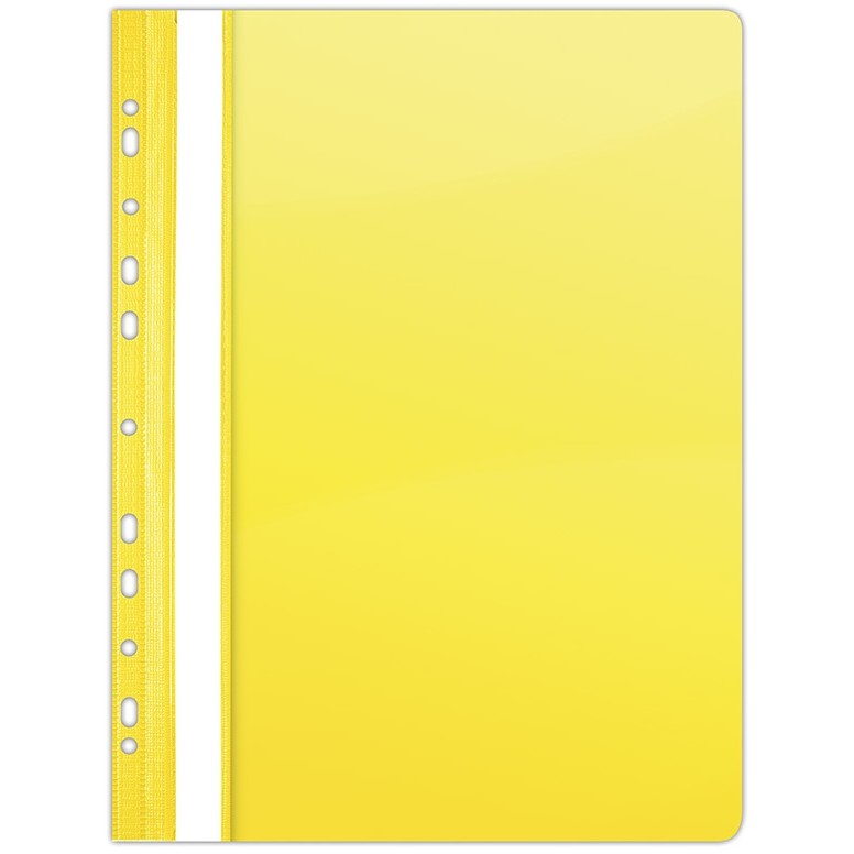 Oferte la Dosar plastic PVC, cu sina si multiperforatii, 10 buc/set, DONAU - galben