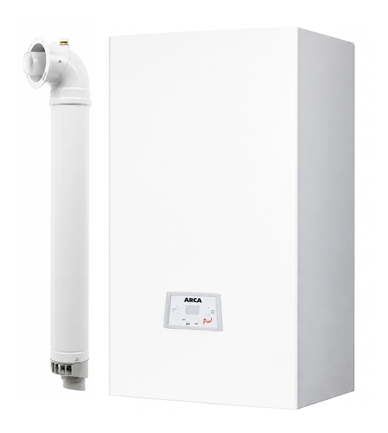 Oferte la Pachet apartament cu 3 camere centrala termica pe gaz conventionala Arca Pixel 25 F 25 kw kit evacuare inclus termostat calorifere otel kit armaturi centrala robineti calorifere