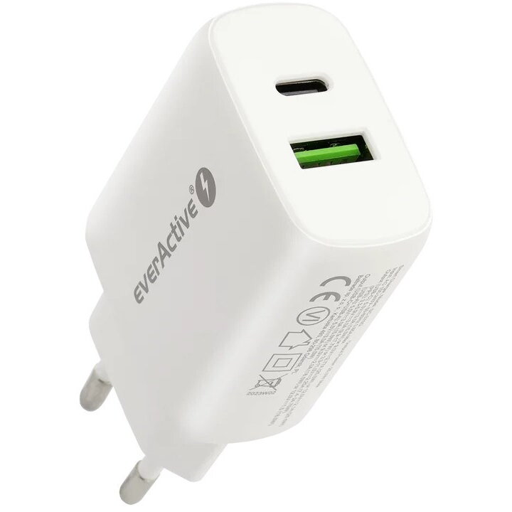Oferte la Incarcator 1 x USB Quick Charge 3.0 1 x USB-C PD PPS 25W Alb