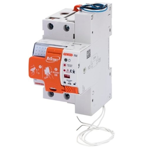 Siguranta Automata Gewiss GWD4229R ReStart Rm 2P, 25A, 30mA, Curba C, Tip A, 4.5kA, 3 Module