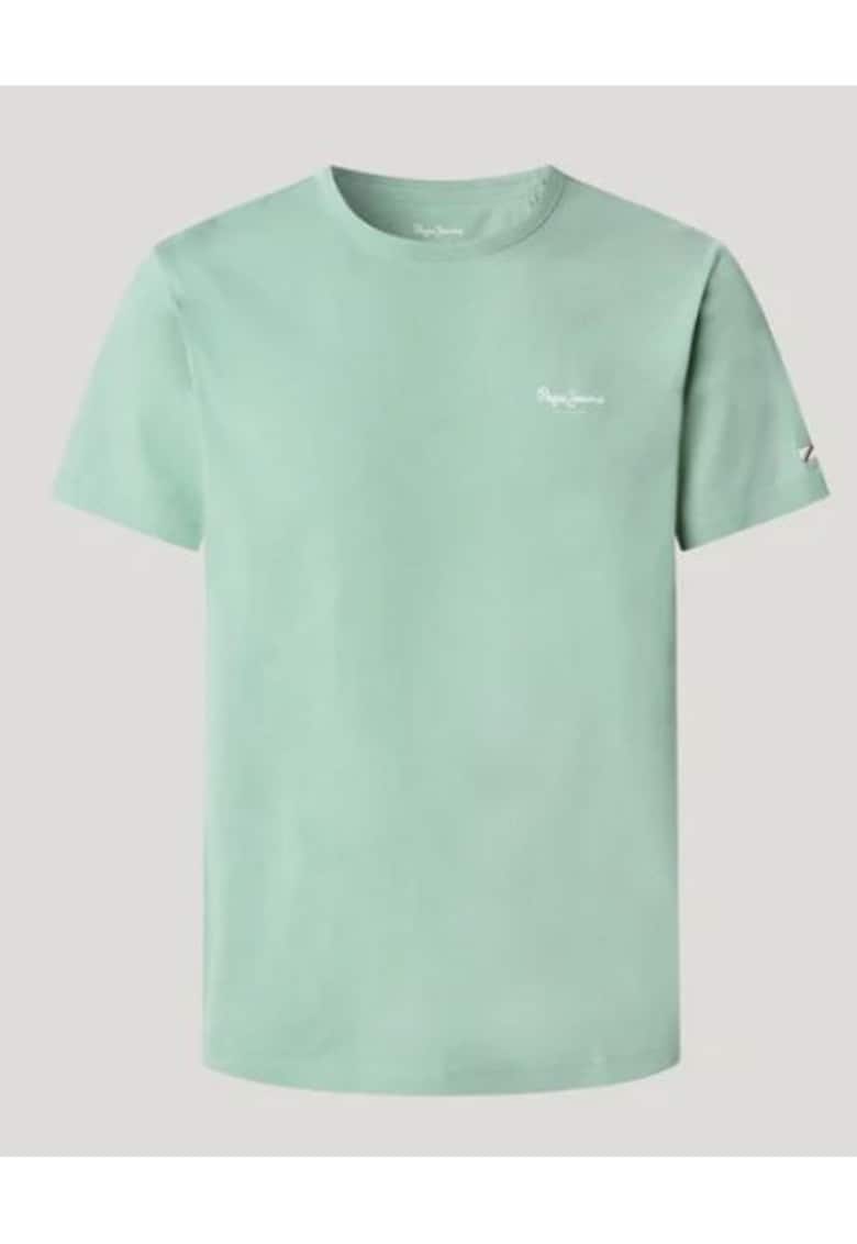 Tricou uni cu decolteu la baza gatului -