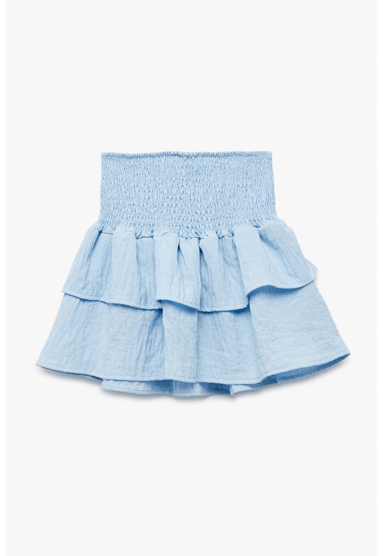 Oferte la Fusta stratificata cu talie elastica - Albastru pastel