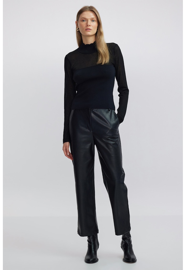 Oferte la Pulover crop cu aspect 2-in-1 - Negru
