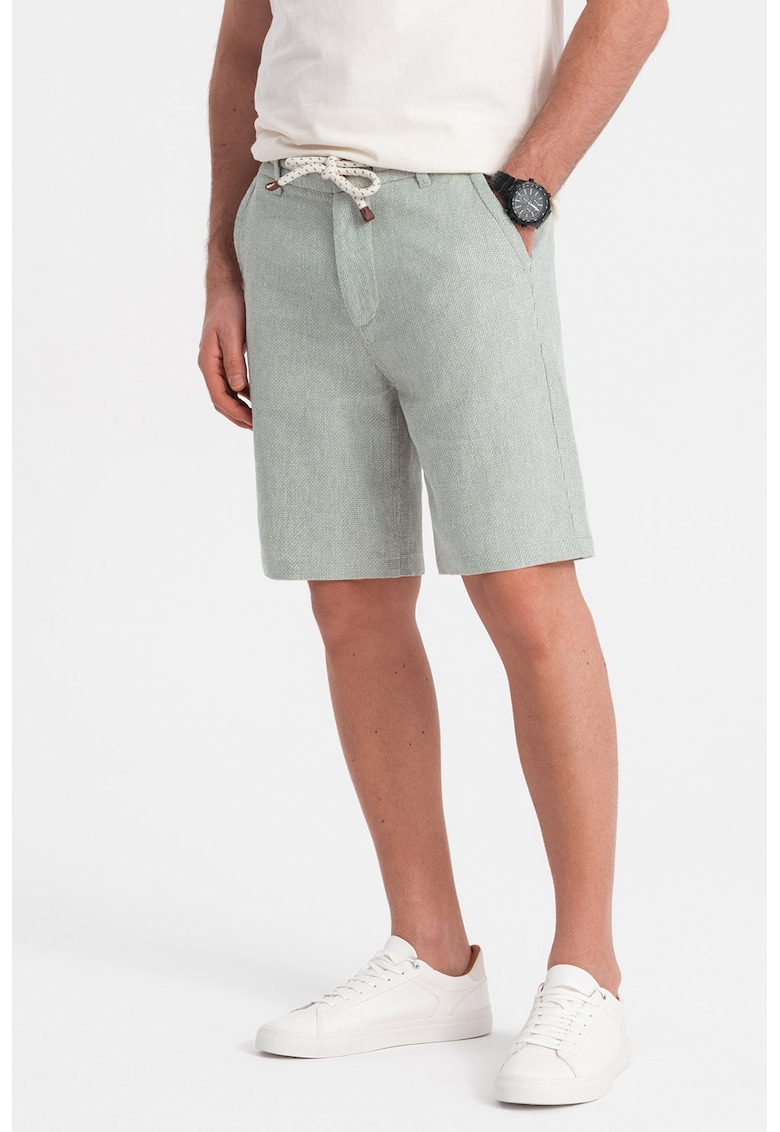 Oferte la Pantaloni scurti din amestec de in cu snur