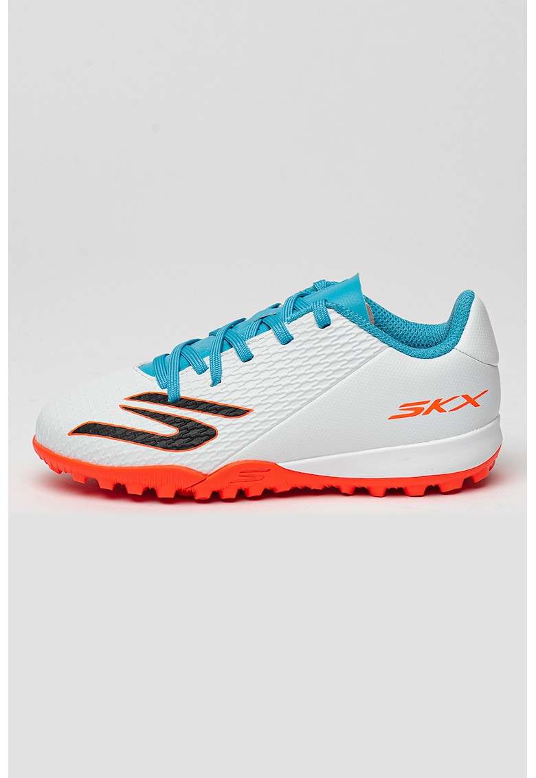 Oferte la Pantofi SKX 2 Jr cu logo pentru fotbal - Alb/Albastru deschis
