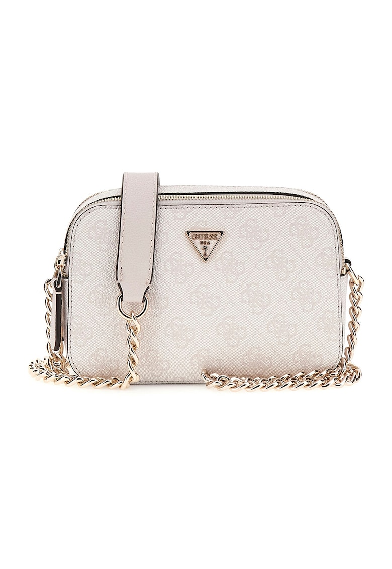 Geanta crossbody cu model monograma Noelle II - Alb murdar