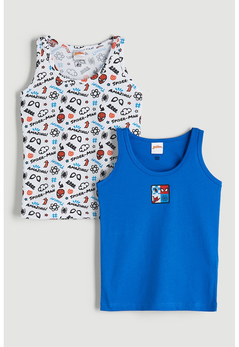 Oferte la Set de top-uri cu imprimeu Spiderman- 2 piese - Rosu/Alb/Albastru royal