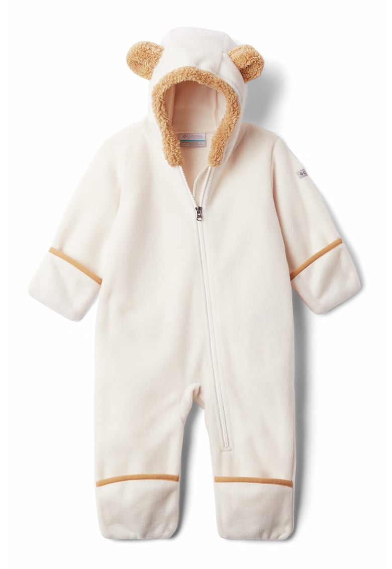 Salopeta din fleece cu garnituri din blana sintetica Tiny Bear™ - Bej