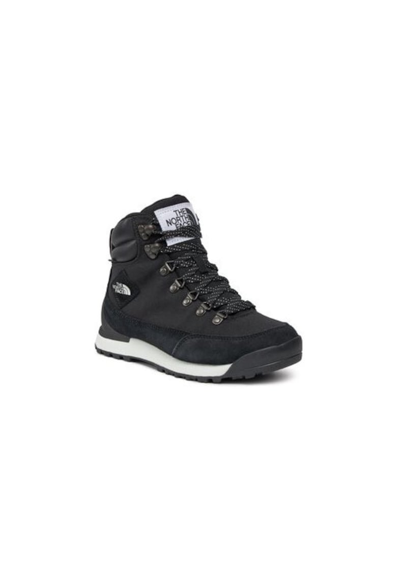 Ghete trekking dama -  material textil si piele - negru -