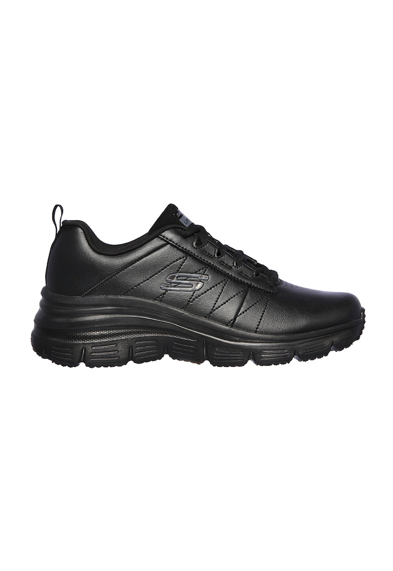 Pantofi sport de piele ecologica cu garnituri de piele Fit-Effortless - Negru