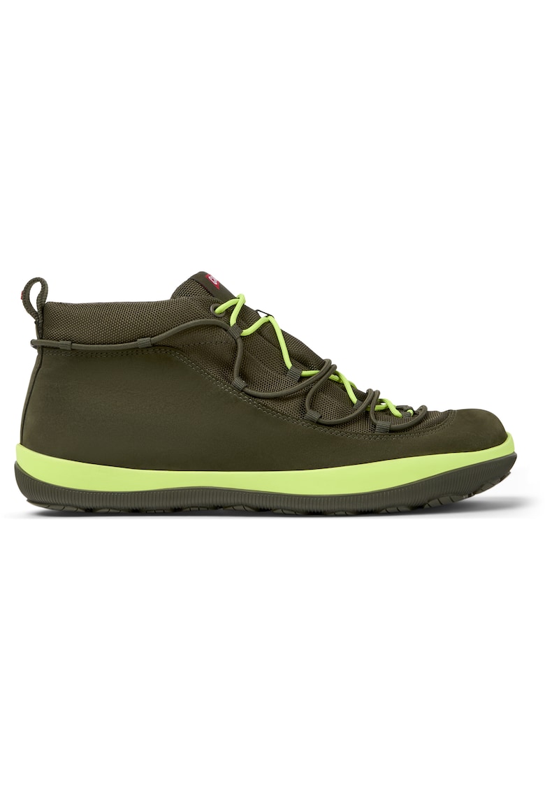 Ghete de piele cu garnituri din material textil Peu Pista - Verde