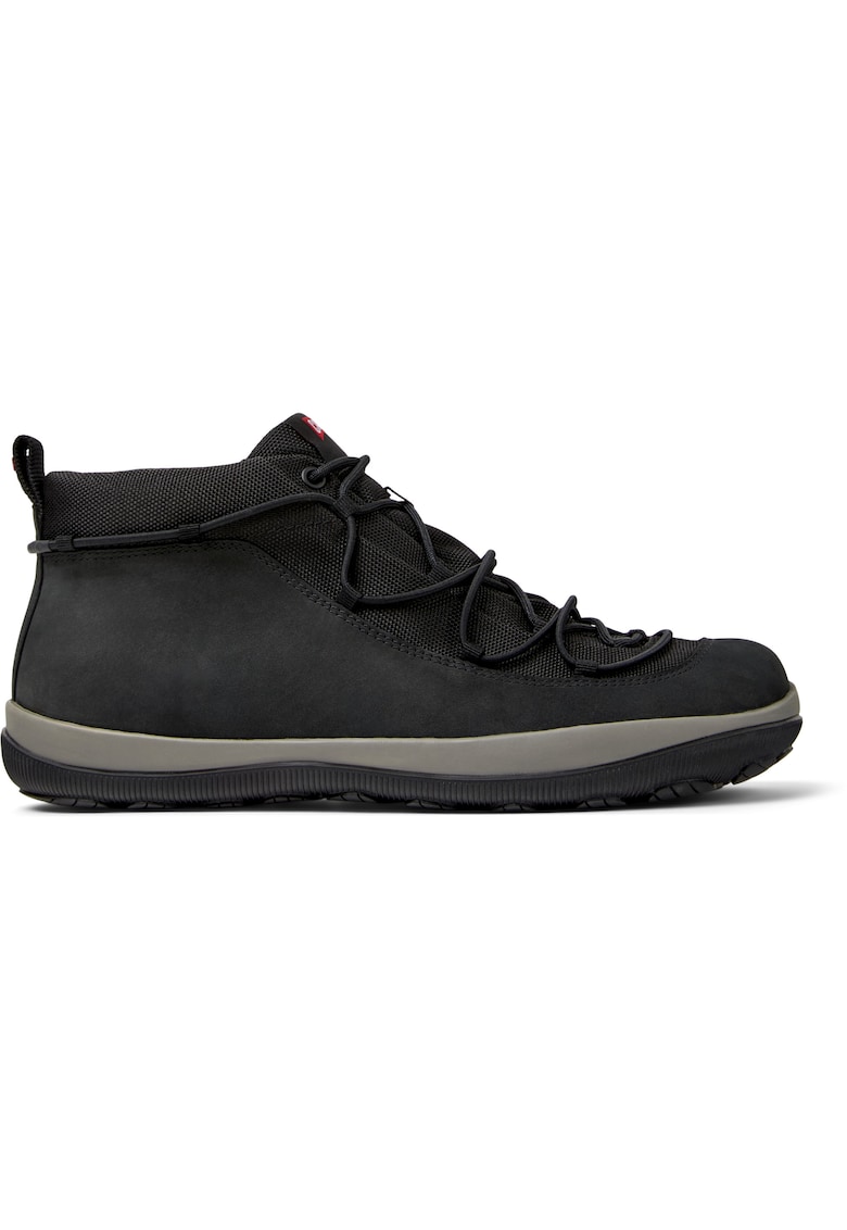 Ghete de piele cu garnituri din material textil Peu Pista - Negru
