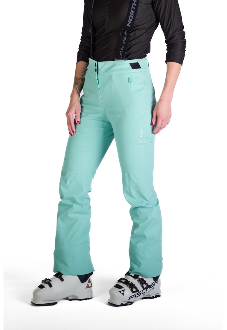 Pantaloni schi 10K/10K cu bretele dama Tamera - Verde deschis