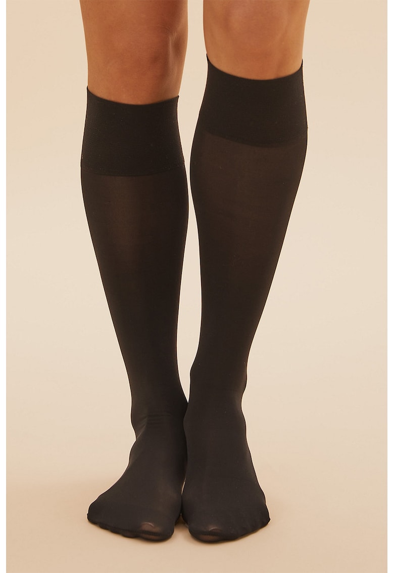 Set de sosete lungi pana la genunchi 40 Den - 2 perechi - Negru stins