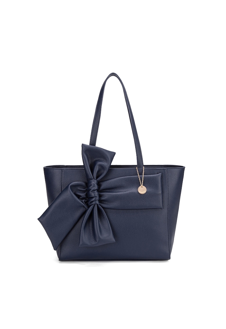 Geanta shopper cu fermoar Velvetine Elite - Bleumarin