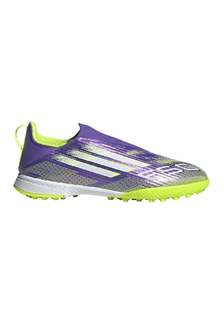 Pantofi pentru fotbal cu crampoane F50 League Turf - Violet/Verde electric/Alb optic