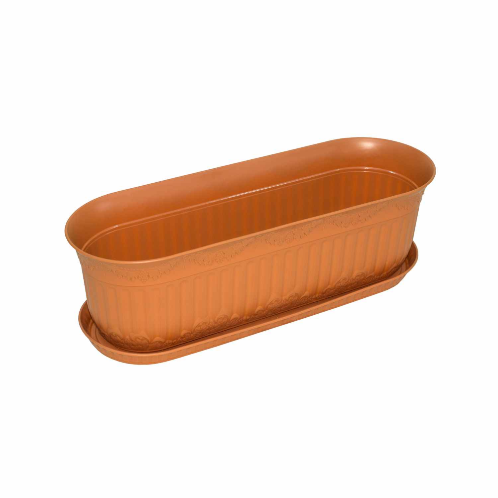 Oferte la Jardiniera cu suport Balcony, plastic, teracota, 48 cm