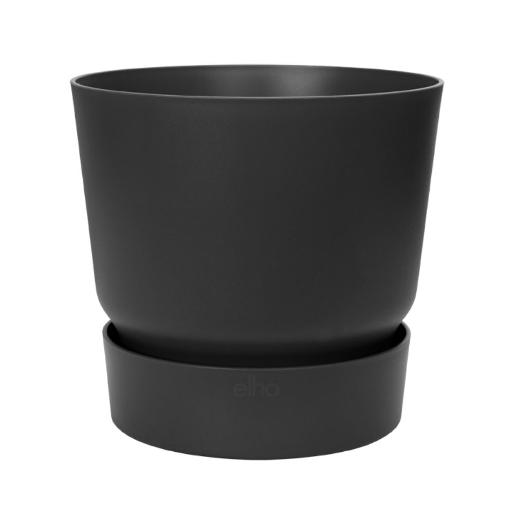 Ghiveci Elho Greenville, plastic, negru, 31 l, diametru 39 cm, 36.8 cm