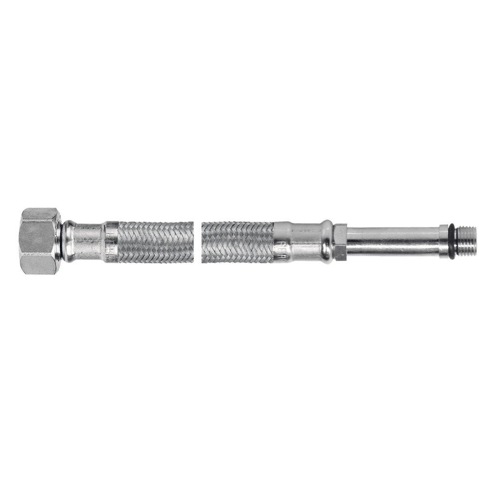 Racord cu capat lung Ferro WBS27, otel inoxidabil, 1/2”xM10x1, flexibil, 70 cm