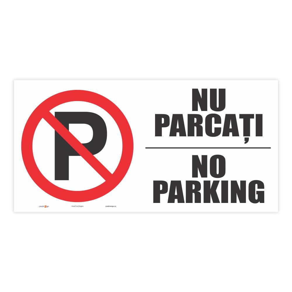 Oferte la Indicator Nu parcati/No Parking, PVC, 40 x 20 cm
