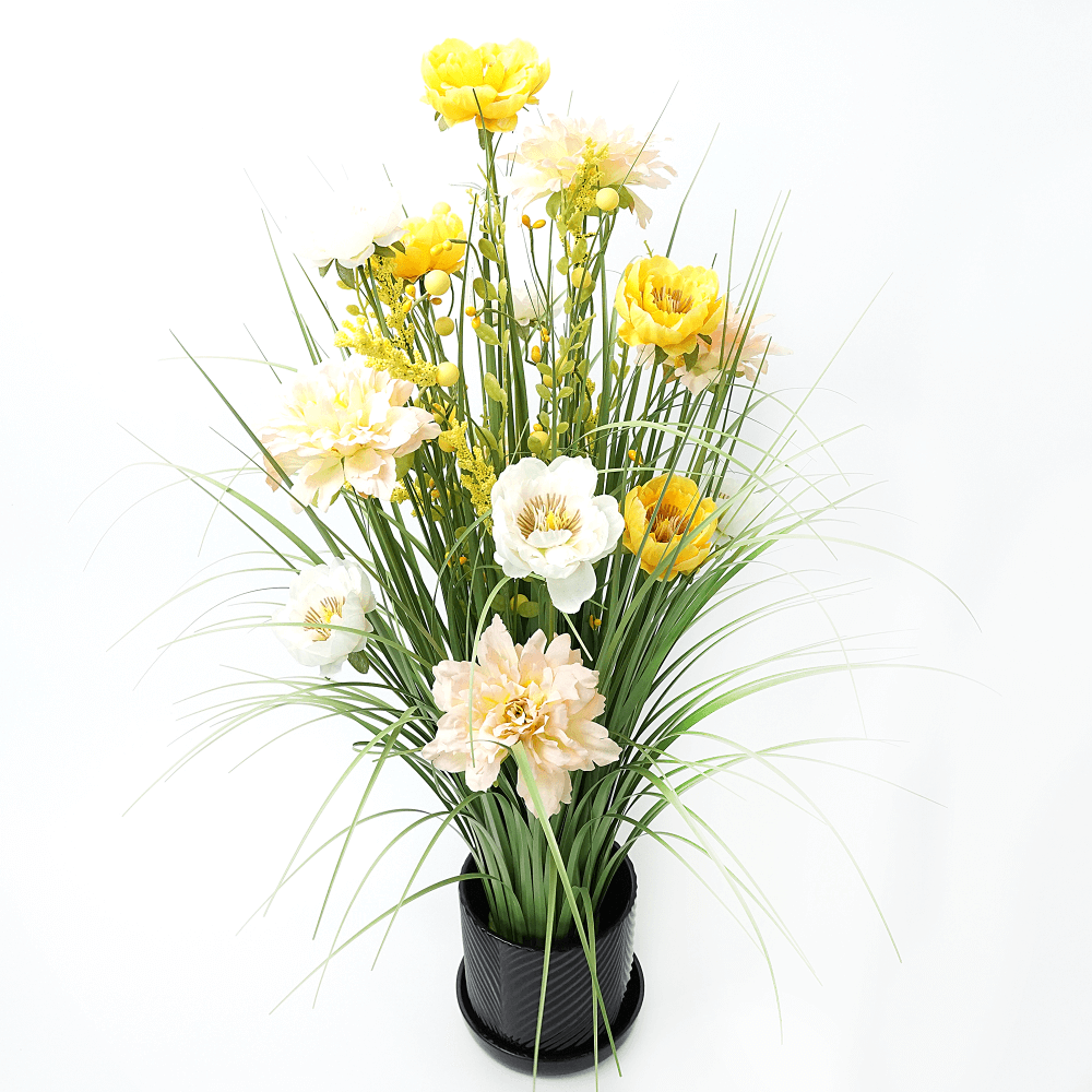 Aranjament decorativ flori artificiale, multicolor, 64 cm