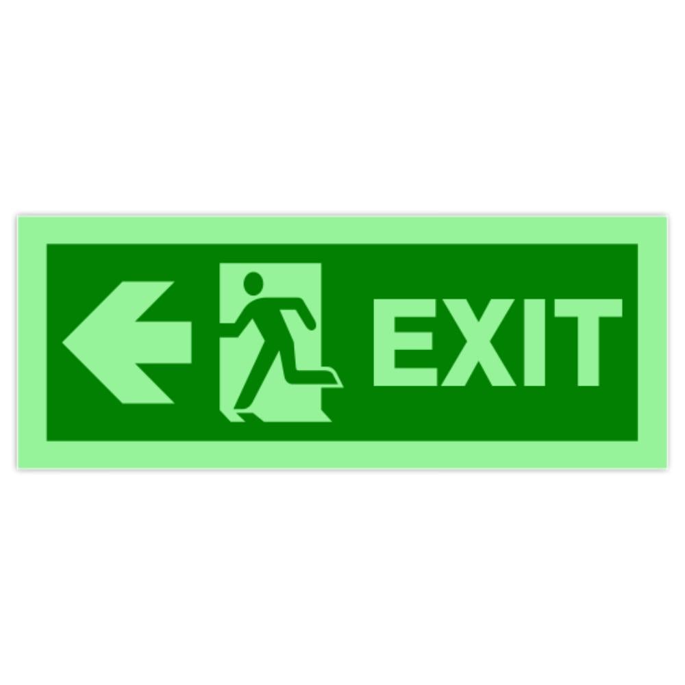 Oferte la Indicator fotoluminoscent Exit stanga, autocolant, 19.5 x 7.5 cm