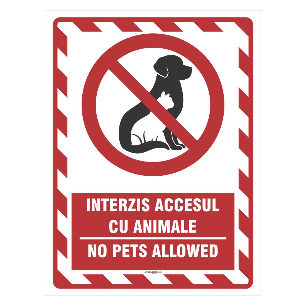 Oferte la Indicator Interzis accesul cu animale, PVC, 15 x 20 cm
