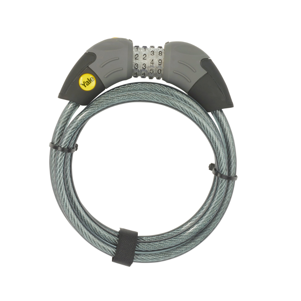 Cablu antifurt pentru bicicleta Yale cu veriga protejata + cifru, 180 mm
