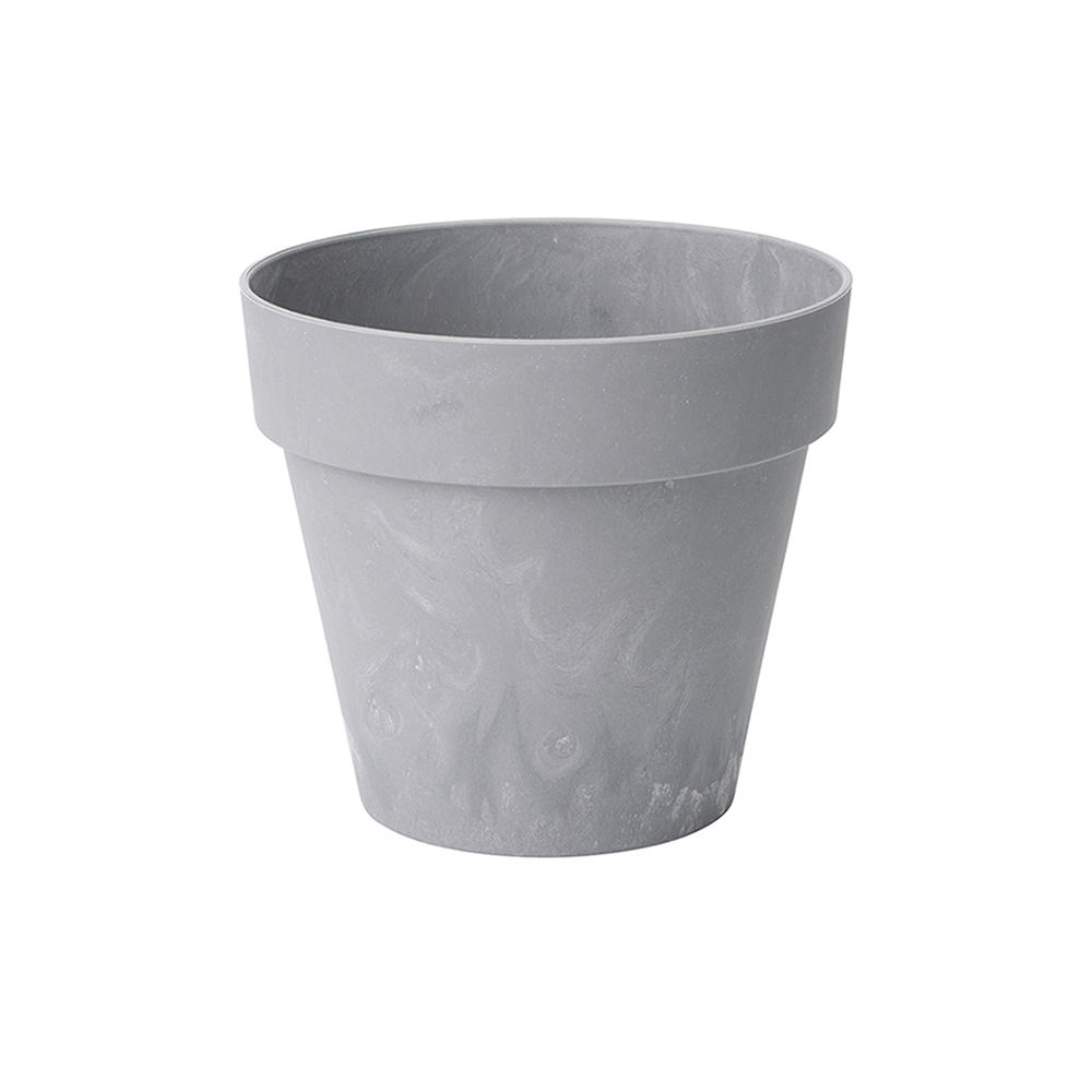 Ghiveci Ibiza, PVC, gri beton, diametru 16 cm, inaltime 15 cm