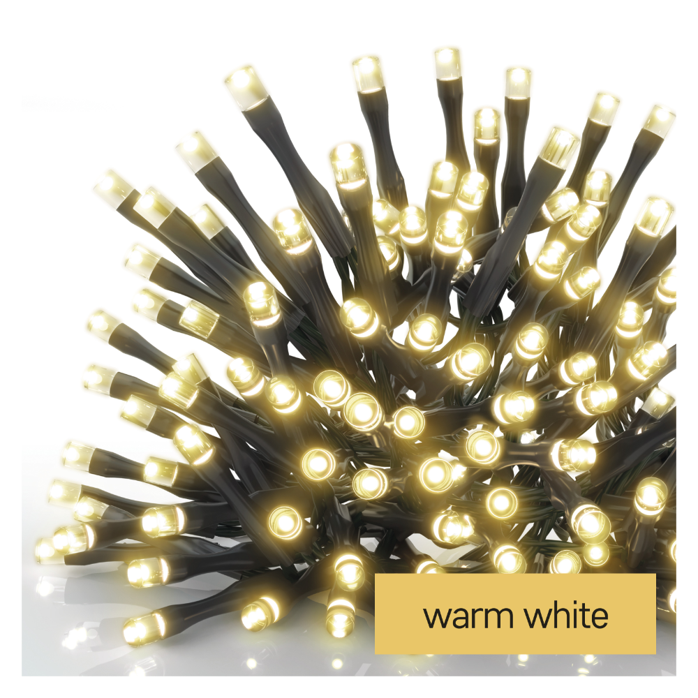 Instalatie Sir pentru interior Cris, alb cald, 100 led, 8 functii, L: 10 m, alimentare la retea