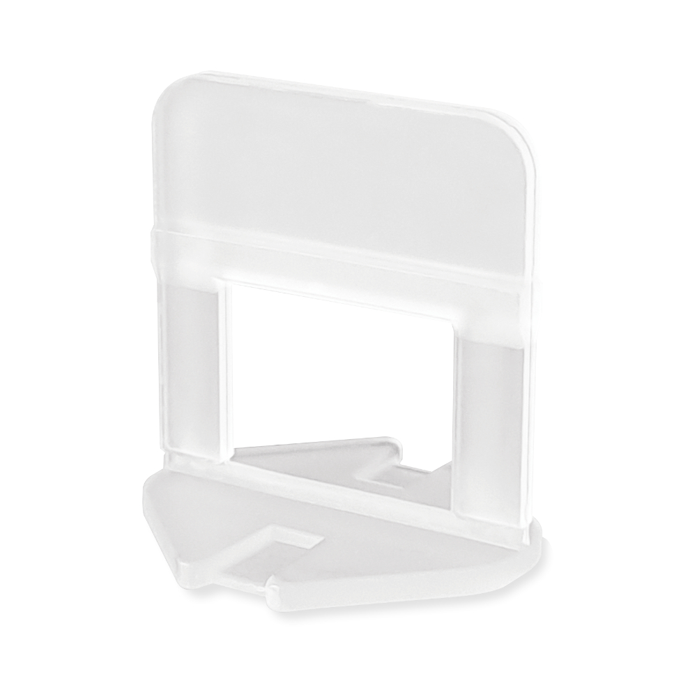 Distantier clips autonivelant, pentru placi cu grosimea de 3-12mm, polipropilena, alb, rost 1 mm, 50 bucati