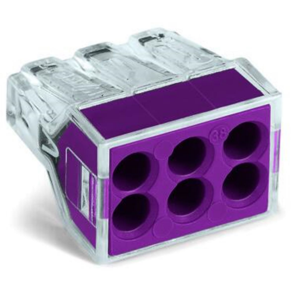 Conector imbinare Push Wire Wagoo 773-106, 30 A, conductori unifilari, 6 x 2.5 mmp, 50 bucati/set