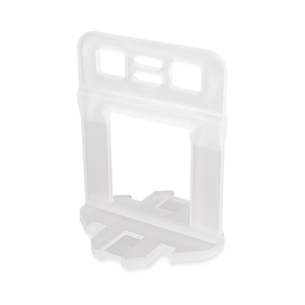 Distantieri clips autonivelanti XL, pentru placi cu grosimea de 12-22 mm, polipropilena, alb, rost 2 mm, 50 bucati