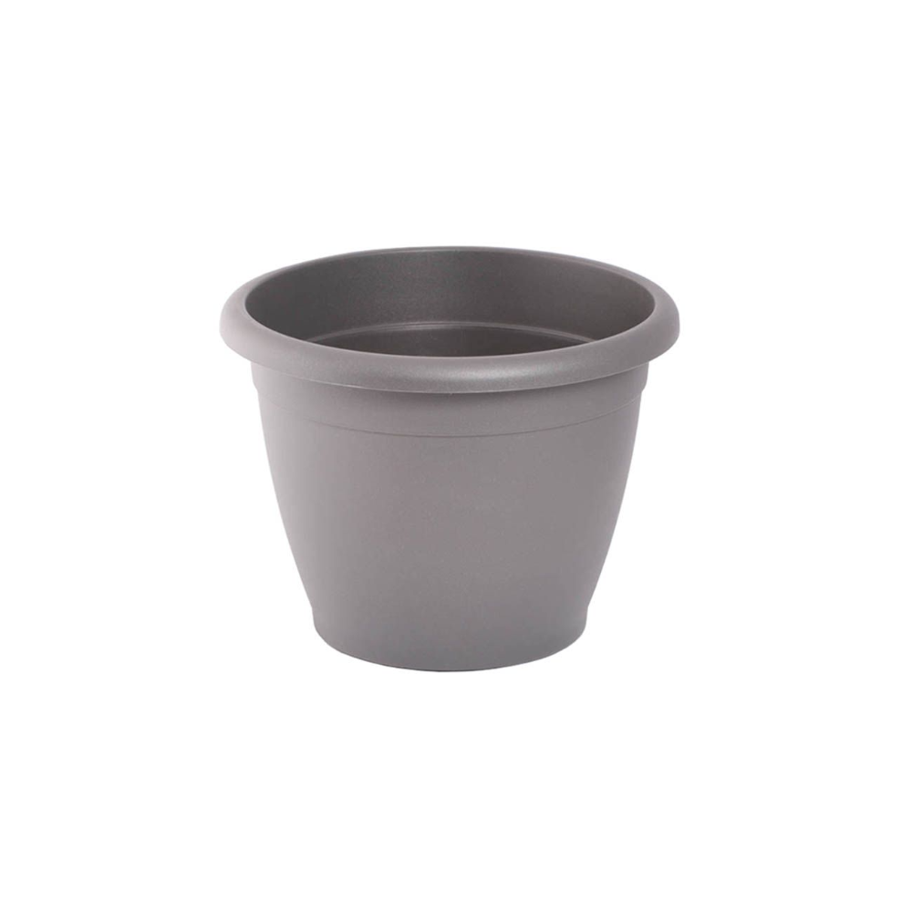 Ghiveci flori Naxos, plastic, antracit, interior/exterior, 30 cm