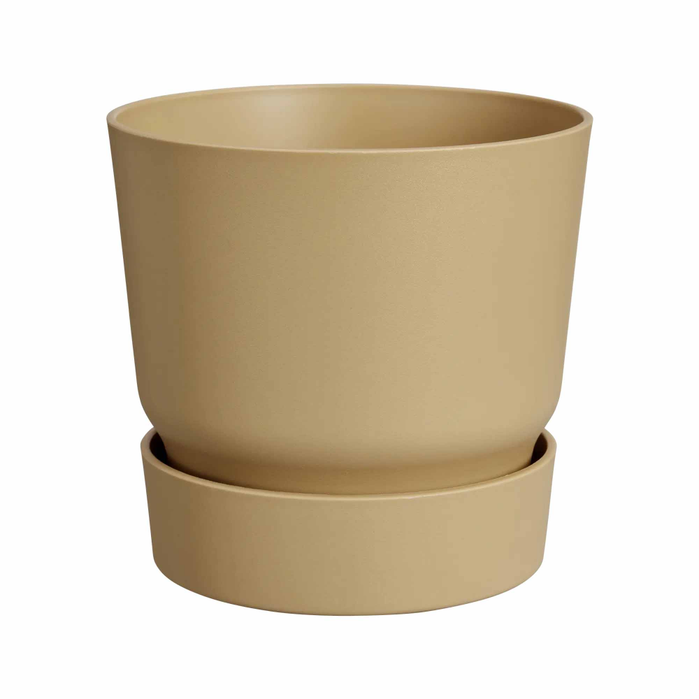 Ghiveci cu rezervor de apa Elho Greenville, plastic, nisip, diametru 16 cm