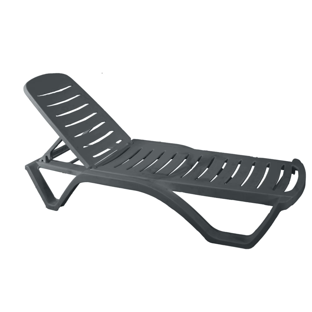 Oferte la Sezlong plaja Aqua, plastic, 200 x 72 x 32 cm, gri antracit